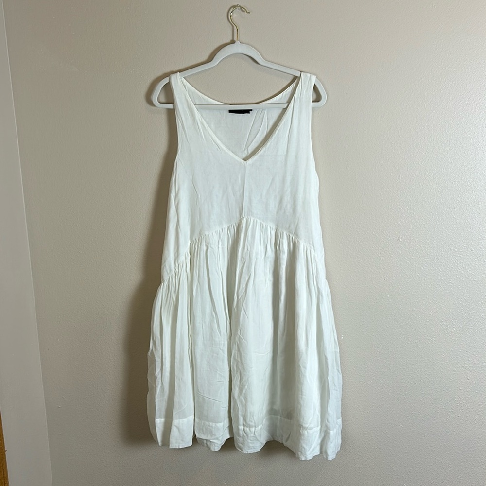 Hatch White Cotton Sleeveless Maternity Dress